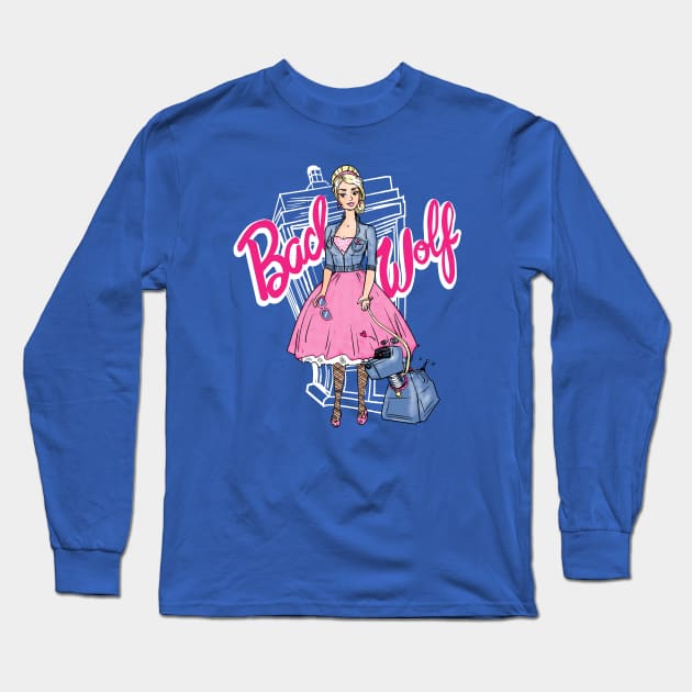 Bad Wolf Barbie Long Sleeve T-Shirt by Scribble Creatures